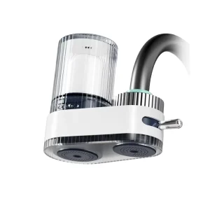 Household Faucet-Mount Water Filter with Dual Flow Modes Clear Visible Filter Bottle for Hard Water