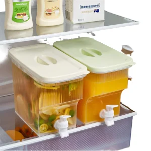 Household PP Plastic Square Cold Water Kettle Bucket Set Large Capacity Transparent Juice Drinks Dispenser Faucet Pressing Type