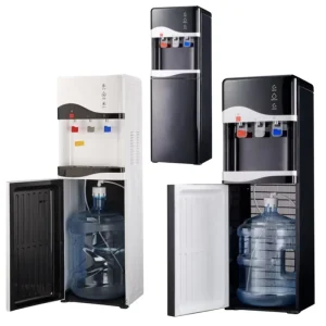 Household Stainless Steel Water Dispenser 3 Taps Hot and Normal with Child Lock Manual Gas Power Source Bottom Loading