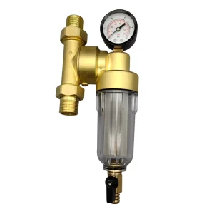 Huifa 360 Degree Universal Installation Plastic Water Filter Purifier Manual Power 40 Micron Prefilter with Brass and Belt