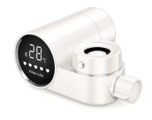 Hydro-Powered Faucet Filter with Activated Carbon Cartridge, Temperature and Filter Life Indicator
