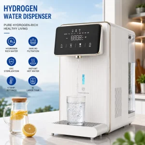 Hydrogen Rich Water Dispenser 200G RO Filtration UVC Sterilizer Multi Temperature Countertop Alkaline Water Purifier for Home