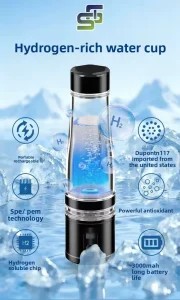 Hydrogen Rich Water Generator Portable Hydrogen Water Bottle with SPE PEM Technology 2400PPB