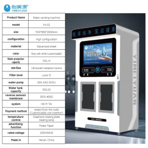 Hydrogen-Rich Water Vending Machine Purifier >10L Capacity Thermoelectric Cooling Automatic Coin Token and Swipe Card Payment