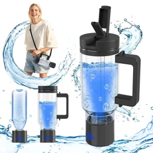 Hydrogen Water Bottle Generator SPE Electrolysis Low Frequency with Shoulder Strap Portable