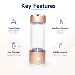 Hydrogen Water Generator Bottle Portable Smart Hydrogen Water Bottle with Fast Electrolysis