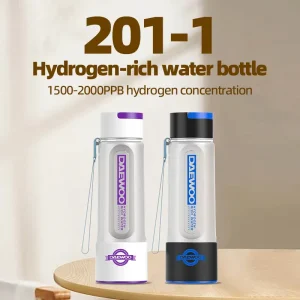 Hydrogen Water Generator Bottle SPE PEM Dual Chamber Portable 4000mAh Battery Powered for Car Outdoor and RV Use
