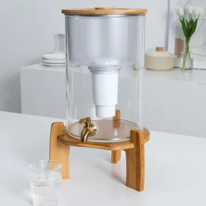 IAPMO Certified Alkaline Glass Water Filter Dispenser 10 Cup 5 Stage Filtration Reduces PFOA PFOS & Increase pH