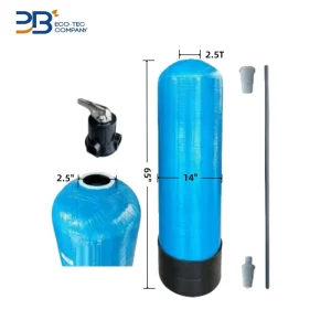 Industrial 2.5 T 14×65 FRP Pressure Tank with Distributor and Control Valve for RO Pre-Filtration