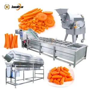 Industrial Baby Carrot Processing Machine Carrot Wash Peel Cut Production Line Washing Carrot Production Line