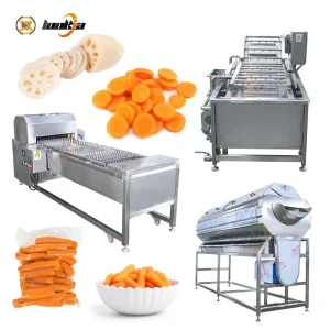 Industrial Carrot Cutting Sections Processing Machine Carrot Washer Brush Peeling Equipment Baby Carrot Production Line