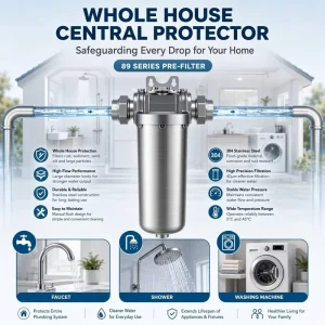 Industrial Grade 304 Stainless Steel Pre Filter 8T/H 15T/H Water Filtration System with Pressure Gauge for Residence Villa
