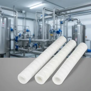Industrial Grade Wound Sediment Filter Cartridge 60 Inch 150 Micron Pressure Vessel Core Backwashable Water Treatment System
