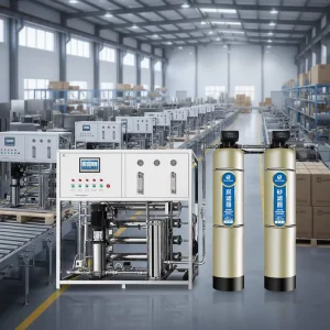 Industrial Tap Water Reverse Osmosis Filtration System with Pump, 2000L/Hour, Multi-Voltage