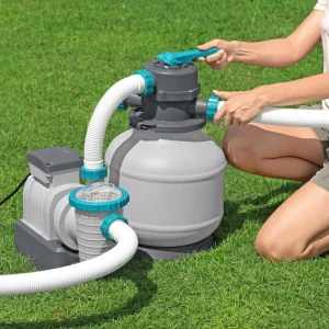 Inflatable Swimming Pool Sand Filter PP/PE Material Filter Cartridge with Water Pump and Ladder for Outdoor Use
