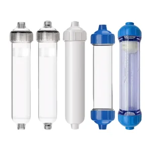 Inline Water Filter Cartridge Clear Empty Housing Refillable Filter Media Resin Maifan Stone Alkaline Ball