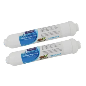 Inline Water Filter for Refrigerator and Ice Maker with High-efficiency Chlorine Fluorine and Odor Reduction, 1/4″ Compression