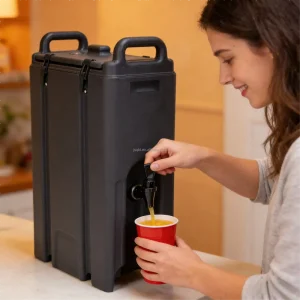 Insulated 18L Polyethylene Airtight Thermal Beverage Dispenser Stackable for Hotel Use Holds Soup Tea Juice Milk Soy Milk