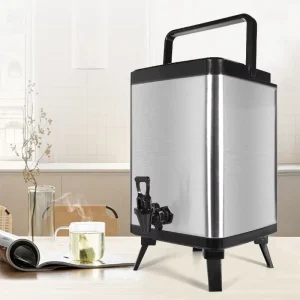 Insulated Stainless Steel Beverage Dispenser 10L Large Hot/Cold Drink Dispenser for Hotel Use Serving Water Milk Tea