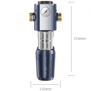 Intelligent High Flow 6T Back Washing Manual Stainless Steel Prefilter Whole House Water Pre Filter for Household RV Car Use