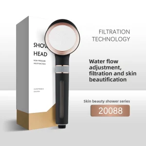 Japanese Korean Light Luxury Round Filter Shower Head Booster Pressure Chlorine Removal Skin Care Spray Shower Head Set
