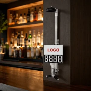 Jingtian Single Bottle Drink Wine Dispenser Countable Plastic Aluminum 1.0 1.5Oz Capacity Silver Color Food Safe Assemble Desk