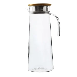 Juice Beverage Hot Water Filter Infusion Strainer Handle Thermo Glass Pitcher