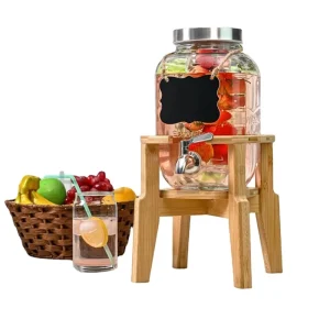 Juice Wine Cold Drink Glass Dispenser Refrigerator Beverage Bucket for Parties, Buffet, Restaurant
