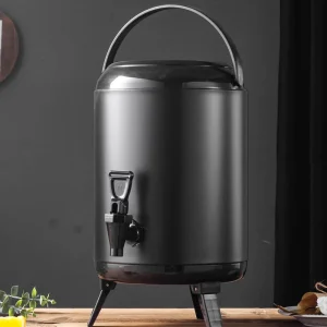 Kitchen Bubble Milk Tea Equipment Stainless Steel Keep Warm and Cold Milk Tea Barrel Insulation Drink Dispenser With Faucet