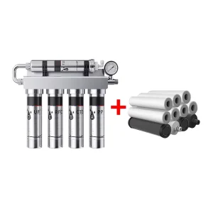 Kitchen Under Sink 5 Stages UF System 304 Stainless Steel Water Filter with PP CTO T33 UF Filters