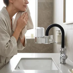 Kitchen and Bathroom Faucet Filter Tap Water Purifier for Face Washing Skincare and Household Drinking