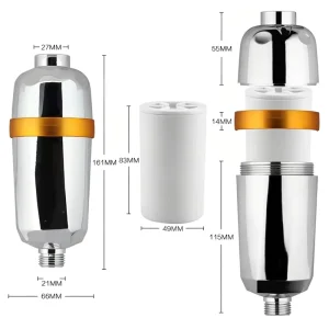 Konler Shower Chlorine Removal Filter Bathroom Water Filter Replaceable Cartridge For Rain Shower