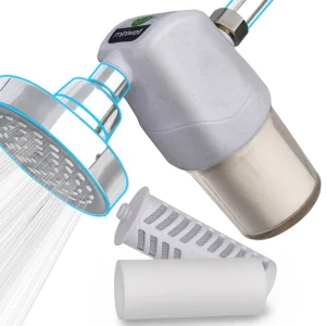 L700 Electric Shower Filter System Activated Carbon Bathroom Filter for Contaminants Water Purification Reducing Hard Water