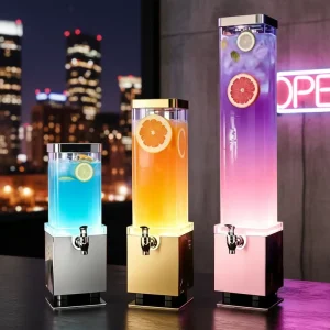 LED-Illuminated Beer Dispenser with Stainless Steel Faucet
