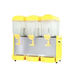 LJ12x3 Commercial Cold Juicer Dispenser with 3 Tanks and Drink Cooler