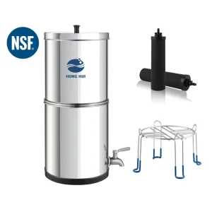 LT-2.25B NSF Certificate Gravity-Fed Water Filter System with Purification Filters and Stand for Home or Camping Travel