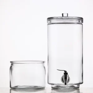 Large 4L Commercial Glass Beverage Dispenser with Fruit Infuser for Family and Party Events