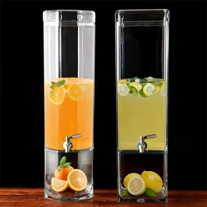Large Capacity Acrylic Cold Drink Dispenser with Faucet Clear Plastic Juice Beverage Jar for Buffet Party