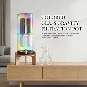 Large Capacity Color Style Rainbow Glass Gravity Water Filter No Electricity Countertop Water Dispenser for Home & Office