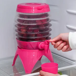 Large Capacity Colorful Portable Plastic Collapsible Water Beverage Dispenser With Base