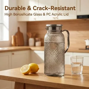 Large Capacity Household Pitcher Acrylic PC Cold Water Jug with Lid and Handle Juice Pot