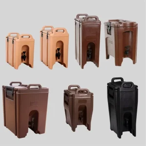 Large Food Grade Plastic Rectangular Beverage Dispenser Container with Tap for Ice-Cooled Cold Drinks
