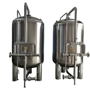Large High Capacity Multi Media Filter 304 Stainless Steel Tank Quartz Sand Activated Carbon Sediment Impurity Water