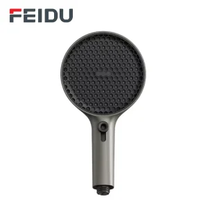 Large Panel Plastic Filtered Handheld Shower Head Hotel Use Chrome Finish Adjustable Triple Water Outlet Modes Modern