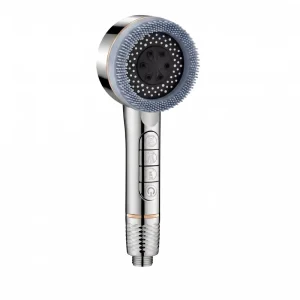 Luxury White Handheld Shower with Soft Brush 4 Independent Button Controls SPA Massage Sprayer for Bathroom Accessories