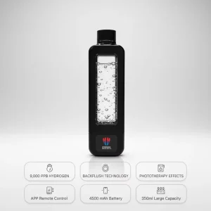 MOQ 1 Customizable logo 8000ppb Smart Hydrogen Water Bottle with Backwash and UV C Sterilization Functions 4500mAh Battery