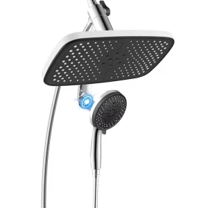 Magnetic High Pressure Shower Combo Kit 8+1 Modes Filter Handheld Sprayer 3 Spray Patterns 12 Inch Square Rain Shower Head
