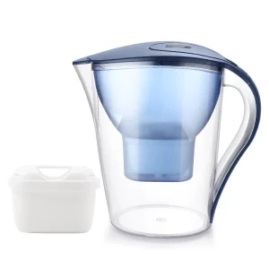 Manual Compact Water Filter Pitcher with 1 200L Cartridge 2.4L Capacity White