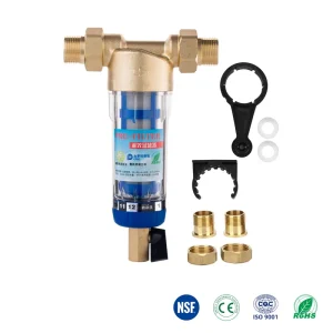 Manual Copper Pre-Filter Water Filter System 60 Micron Filtration 6 TPH Flow Rate for Household RV Car and Outdoor Use