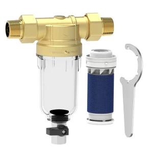 Manual Copper Whole House Water Pre-Filter System with Anti-Clog Backwash Filtration